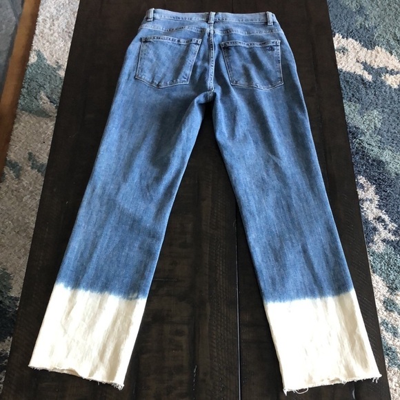 DS1961 Maria High Rise Instacuplt Straight Leg Cropped Frayed Bleached 27 Jeans - Picture 12 of 16